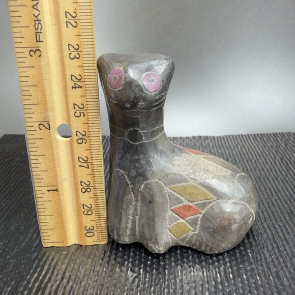 Manuel Felguerez Black Cat Studio Pottery Sculpture Pueblo Oaxaca Kitty Cat VTG - Picture 2 of 10